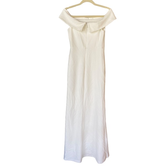 Lulus White Aveline Off The Shoulder Maxi Wedding Dress Dress Women’s Size Small - Picture 9 of 11